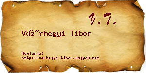 Várhegyi Tibor névjegykártya